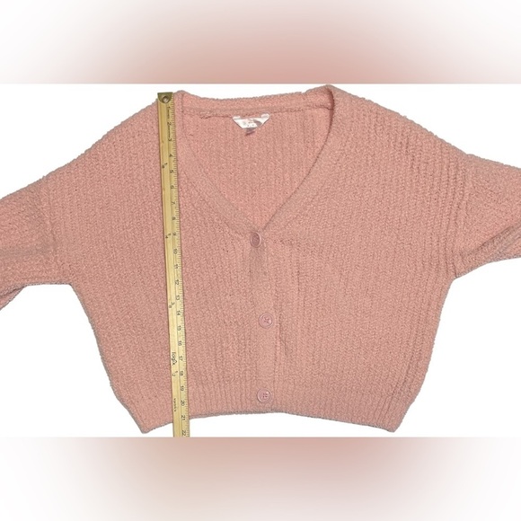 No Boundaries Juniors' Teddy Cardigan Pink Dusty Rose Textured Sweater XXL (19) - Picture 14 of 16